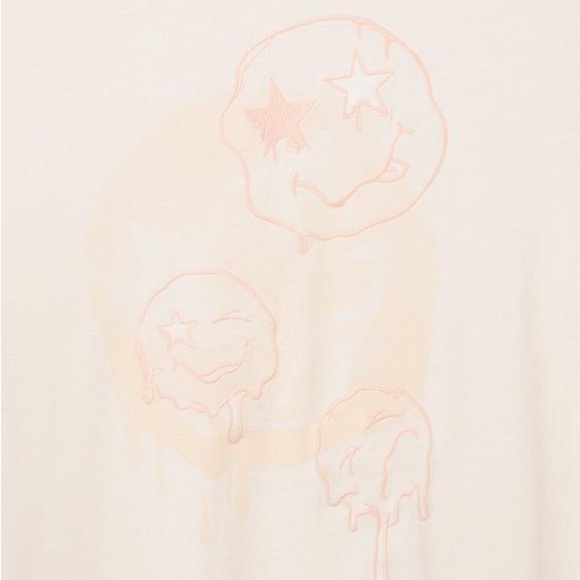 Torrid Smiley Doodles Classic Fit Crew Neck Long Sleeve Embroidery Tee NWT - Picture 4 of 7